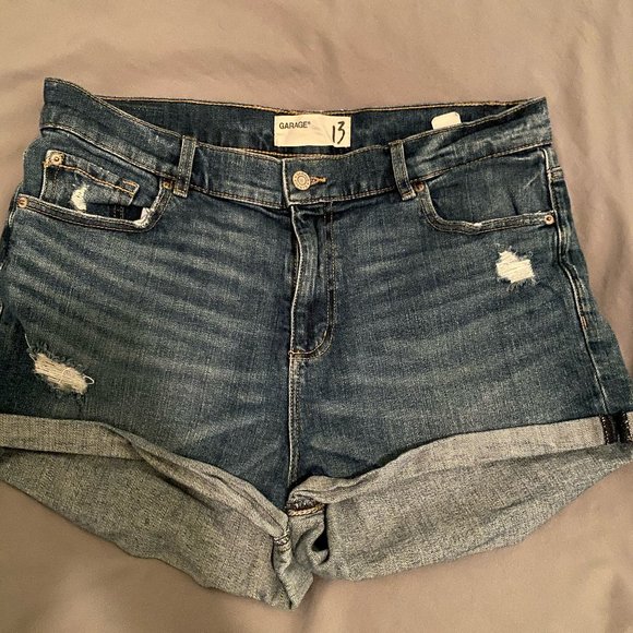 Garage Blue Denim Shorts - Picture 1 of 2